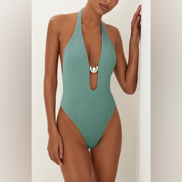 VIX Firenze Kori Green One-Piece Seaglass Swimsuit sz S 248$ - Picture 3 of 6